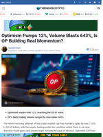 Optimism Pumps 12%, Volume Blasts 643%, Is OP Building Real Momentum?