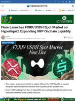 Flare Launches FXRP/USDH Spot Market on Hyperliquid, Expanding XRP Onchain Liquidity - TheNewsCrypto