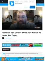 Cardano Bitcoin DeFi Vision Is No Longer Theory: Hoskinson