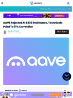 Aave Rejected At $340 Resistance, Technicals Point To 31% Correction