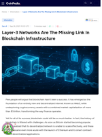 Layer-3 Networks Are The Missing Link In Blockchain Infrastructure 