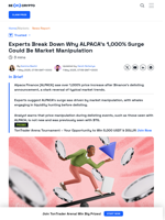 ALPACA Price Soars 1,000% After Binance Delisting: Here's Why