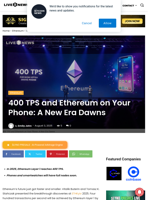 400 TPS and Ethereum on Your Phone: A New Era Dawns | Live Bitcoin News