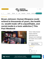 Bryan Johnson: Human lifespans could extend to thousands of years, the health vs. wealth trade-off is unjustifiable, and social media is a toxic addiction | This Past Weekend