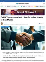 EVEN Taps Avalanche to Revolutionize Direct-to-Fan Music - TheNewsCrypto