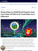 Rising Shiba Inu (SHIB) Rival Poised to Soar from Under $0.002 to $2, Could Make You a Millionaire - $LILPEPE