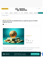 Bitcoin spot ETFs see $500M inflows as optimism grows for $100K target by June 30
