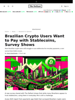 Brazilian Crypto Users Want to Pay with Stablecoins, Survey Shows - 