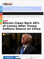 Bitcoin Claws Back 46% of Losses After Trump Softens Stance on China - The Crypto News Wire