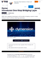 Dymension Activates Upgrade Beyond, Introduces One-Stop Bridging Layer