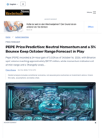 PEPE Price Prediction: Neutral Momentum and a 3% Bounce Keep October Range Forecast in Play - Blockchain.News