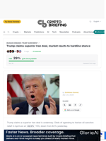 Trump claims superior Iran deal, market reacts to hardline stance