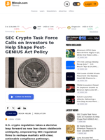 SEC Crypto Task Force Calls on Investors to Help Shape Post-GENIUS Act Policy – Regulation Bitcoin News