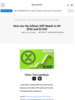 Here are the Inflows XRP Needs to Hit $100 and $1,000