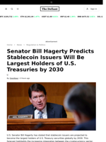 Senator Bill Hagerty Predicts Stablecoin Issuers Will Be Largest Holders of U.S. Treasuries by 2030 - 