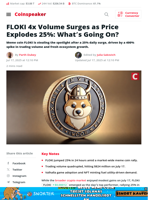 FLOKI 4x Volume Surges as Price Explodes 25%: What's Going On? - Coinspeaker