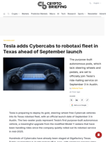 Tesla adds Cybercabs to robotaxi fleet in Texas ahead of September launch