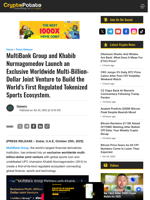 MultiBank Group and Khabib Nurmagomedov Launch an Exclusive Worldwide Multi-Billion-Dollar Joint Venture to Build the World’s First Regulated Tokenized Sports Ecosystem.