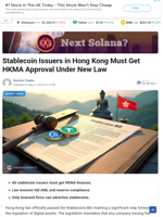 Stablecoin Issuers in Hong Kong Must Get HKMA Approval Under New Law
