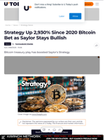Strategy Up 2,930% Since 2020 Bitcoin Bet as Saylor Stays Bullish