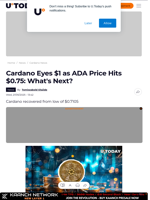Cardano Eyes $1 as ADA Price Hits $0.75: What's Next?