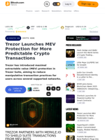 Trezor Launches MEV Protection for More Predictable Crypto Transactions – Crypto News Bitcoin News