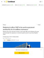 Rakuten integrates XRP into payments network for millions of users in Japan