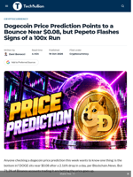 Dogecoin Price Prediction Points to a Bounce Near $0.08, but Pepeto Flashes Signs of a 100x Run - TechBullion
