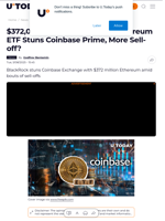 $372,000,000 in BlackRock's Ethereum ETF Stuns Coinbase Prime, More Sell-off?