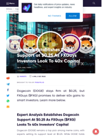 Analysis Establishes Doge Support at $0.25 As FXGuys Investors Look To 40x