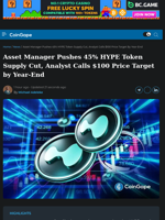 Asset Manager Pushes 45% HYPE Token Supply Cut, Analyst Calls $100 Price Target by Year-End