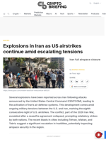 Explosions in Iran as US airstrikes continue amid escalating tensions