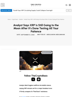 Analyst Says XRP Is Still Going to the Moon After It’s Done Testing All Your Patience