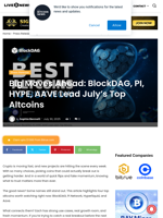 Big Moves Ahead: BlockDAG, PI, HYPE, AAVE Lead July's Top Altcoins | Live Bitcoin News