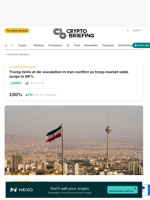 Trump hints at de-escalation in Iran conflict as troop market odds surge to 86%