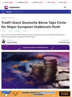 Deutsche Börse Taps Circle for Europe Stablecoin Push