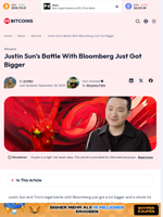Justin Sun’s Battle With Bloomberg Just Got Bigger - 99Bitcoins