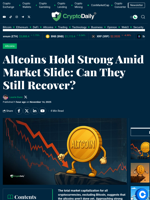 Altcoins Hold Strong Amid Market Slide: Can They Still Recover? - Crypto Daily