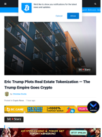 Eric Trump Plots Real Estate Tokenization — The Trump Empire Goes Crypto