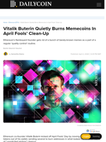 Vitalik Buterin Quietly Burns Memecoins In April Fools’ Clean-Up - DailyCoin