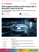 XRP Support Holds as ETFs Await SEC's Decision, Price to $3.15? - Coinspeaker