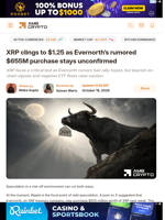 XRP clings to $1.25 as Evernorth's rumored $655M purchase stays unconfirmed - AMBCrypto