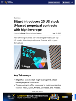Bitget introduces 25 US stock U-based perpetual contracts with high leverage