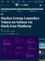 Hacker Group Launches Token on Solana via Hack.Fun Platform - Crypto Daily