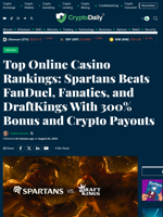 Top Online Casino Rankings: Spartans Beats FanDuel, Fanatics, and DraftKings With 300% Bonus and Crypto Payouts - Crypto Daily