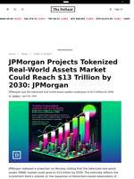 JPMorgan Projects Tokenized Real-World Assets Market Could Reach $13 Trillion by 2030: JPMorgan - 