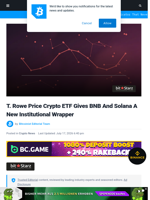 T. Rowe Price Crypto ETF Gives BNB And Solana A New Institutional Wrapper