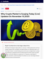 Why Crypto Market Is Surging Today [Live] Updates On November 10,2025
