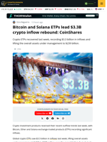 Bitcoin, Ethereum and Solana ETFs See $3.3B Inflows Last Week