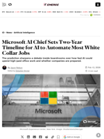 Microsoft AI Chief Sets Two-Year Timeline for AI to Automate Most White Collar Jobs - Decrypt